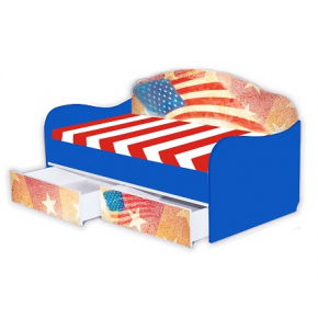 Кроватка диванчик Америка Флаг 80х160 ДСП