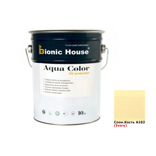 Акриловая лазурь Aqua color – UV protect Bionic House (слоновая кость) - интернет-магазин tricolor.com.ua
