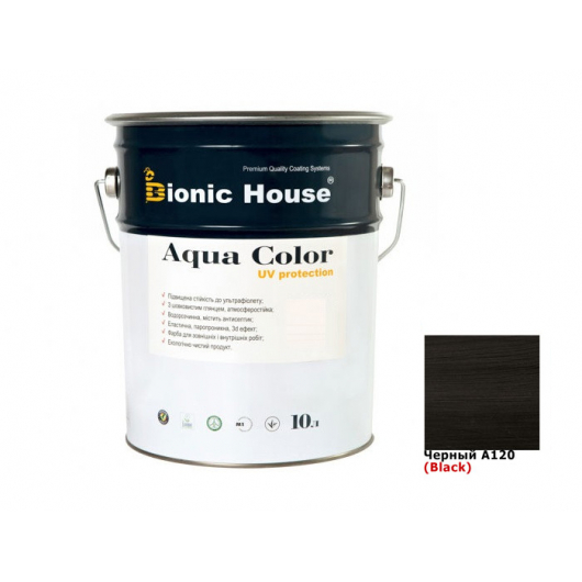 Акриловая лазурь Aqua color – UV protect Bionic House (черная) - интернет-магазин tricolor.com.ua