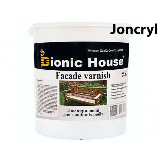 Лак водний для зовнішніх робіт Joncryl Bionic House напівматовий прозорий - интернет-магазин tricolor.com.ua