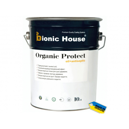 Масло-антисептик для дерева Bionic House Organic Protect Oil прозоре - изображение 2 - интернет-магазин tricolor.com.ua