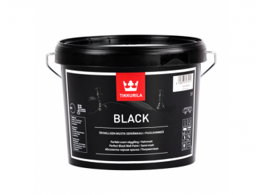 Краска водорастворимая полуматовая Блэк Tikkurila Black - Tricolor Краска водорастворимая полуматовая Блэк Tikkurila Black