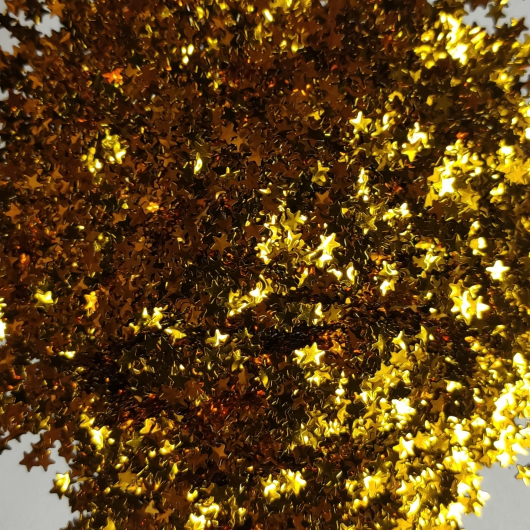 Гліттер Зірочки золотий Tricolor 3 мм 100г. - изображение 2 - интернет-магазин tricolor.com.ua