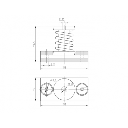 Виброизолятор Віброфікс Спрінг з демпфером і еластомером Vibrofix Spring 1 SR DSD-1 - изображение 2 - интернет-магазин tricolor.com.ua