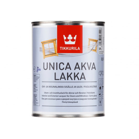 Лак водный Уника Аква Лакка Tikkurila UNICA AKVA LAKKA