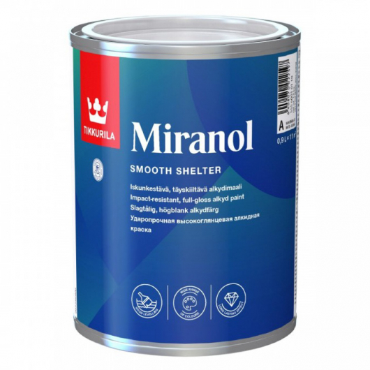 Эмаль тиксотропная алкидная Миранол Tikkurila Miranol прозрачная