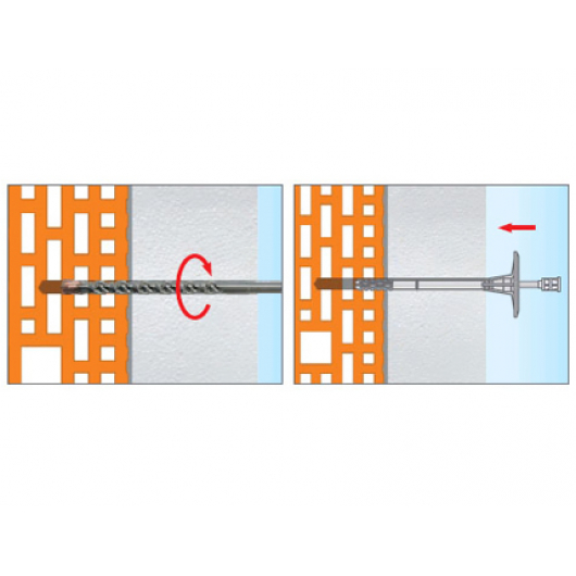 Дюбель для теплоизоляции со стальным гвоздем, коротким распором и термоголовкой Wkret-met LMX10070 - изображение 3 - интернет-магазин tricolor.com.ua