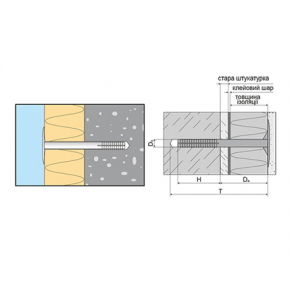Дюбель для теплоізоляції з металевим цвяхом Amex LI-М/TN 10x110 - изображение 4 - интернет-магазин tricolor.com.ua