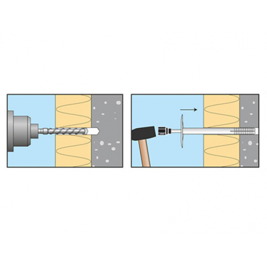 Дюбель для теплоізоляції з металевим цвяхом та термоголовкою Amex LMD-10x180 - изображение 2 - интернет-магазин tricolor.com.ua