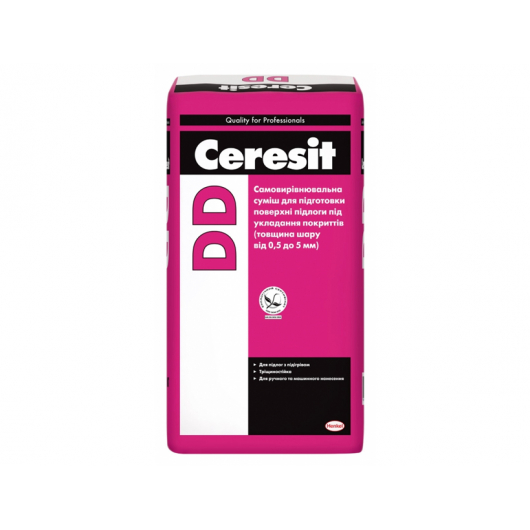 Суміш для вирівнювання бетонних і цементно-піщаних основ Ceresit DD 0,5-5,0 мм