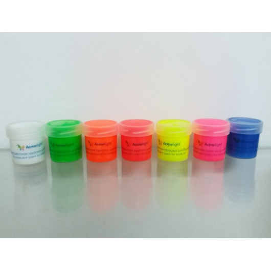 Набор флуоресцентных красок AcmeLight аквагрим для тела 8 шт по 20 мл - изображение 7 - интернет-магазин tricolor.com.ua