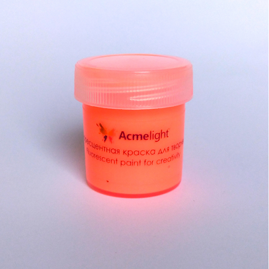 Краска флуоресцентная AcmeLight для творчества оранжевая 20 мл - изображение 4 - интернет-магазин tricolor.com.ua
