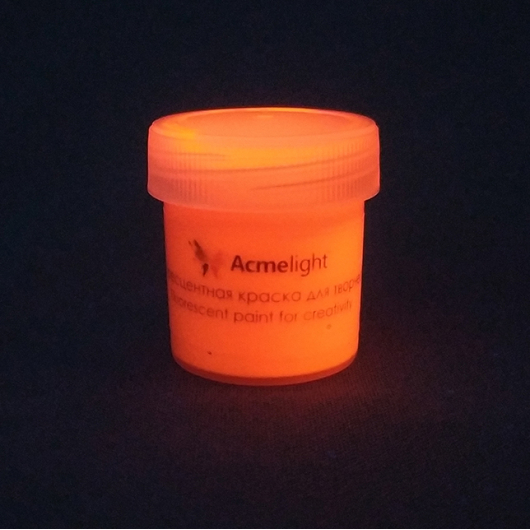 Краска флуоресцентная AcmeLight для творчества оранжевая 20 мл - изображение 5 - интернет-магазин tricolor.com.ua