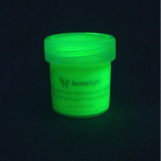 Фарба флуоресцентна AcmeLight для творчості зелена 25 мл - изображение 5 - интернет-магазин tricolor.com.ua