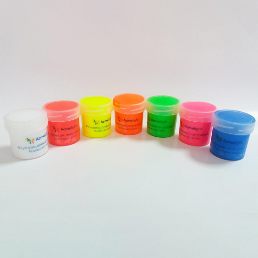 Набор флуоресцентных красок для творчества AcmeLight 8 шт - интернет-магазин tricolor.com.ua
