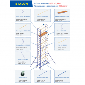 Підмостки пересувні Будмайстер Etalon MSE S01 0015 0,70*1,85 - изображение 2 - интернет-магазин tricolor.com.ua