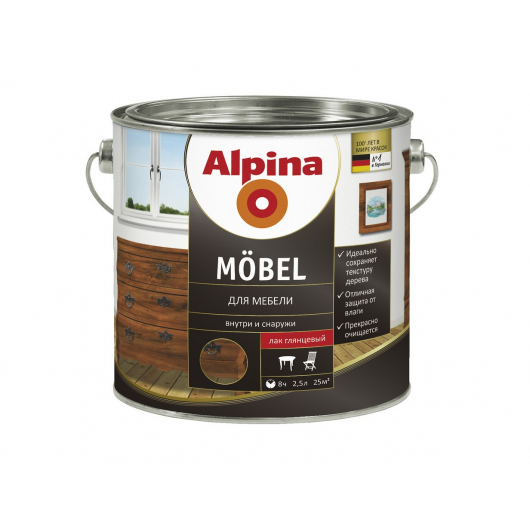 Лак алкідний меблевий Alpina Mobel GL глянсовий