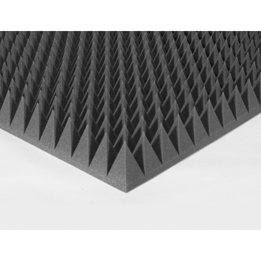 Акустичний поролон піраміда 90 мм 1х1 м, чорний графіт