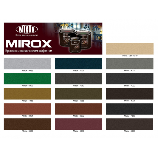 Фарба декоративна з металевим ефектом 3 в 1 Mixon Mirox зелена 6000 - изображение 2 - интернет-магазин tricolor.com.ua