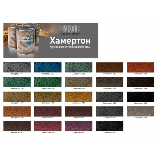 Фарба алкідна 3 в 1 Mixon Хамертон темно-коричнева 609 молотковий ефект - изображение 2 - интернет-магазин tricolor.com.ua