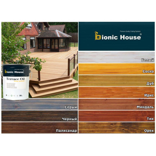 Масло терасне Terrace Oil Bionic House Тік - изображение 3 - интернет-магазин tricolor.com.ua