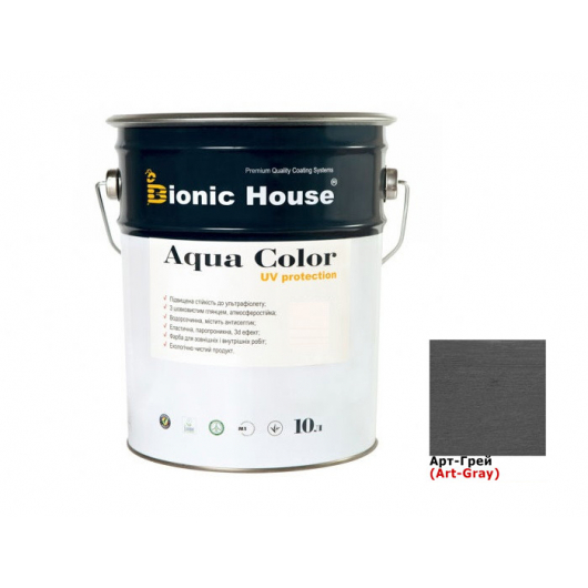 Акриловая лазурь Aqua color – UV protect Bionic House (арт-грей) - интернет-магазин tricolor.com.ua