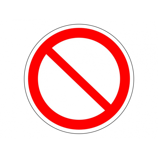 Знак запрещающий фотолюминесцентный круглый (в квадрате) P 21 (самокл. пленка)