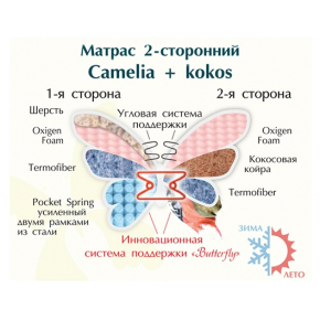 Ортопедический матрас MatroLuxe Butterfly Camelia Камелия Кокос Pocket Spring 70х190 - изображение 5 - интернет-магазин tricolor.com.ua