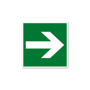 Знак эвакуационный фотолюминесцентный квадратный E 02-01 (самокл. пленка)