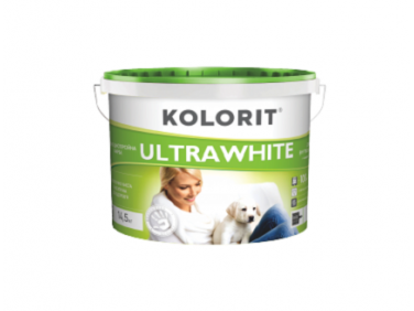 Краска интерьерная ультрабелая Kolorit Ultrawhite - Tricolor Краска интерьерная ультрабелая Kolorit Ultrawhite