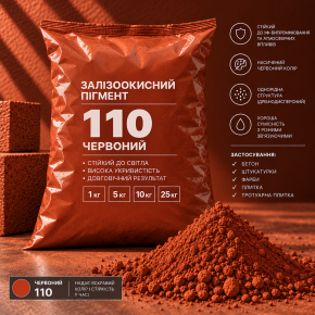 Пігмент залізоокисний Tricolor червоний 110/P.RED-101, 1 кг.