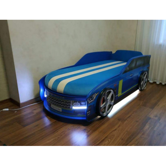 Кровать машина Джип Range Rover синяя 80х170 ДСП - изображение 3 - интернет-магазин tricolor.com.ua