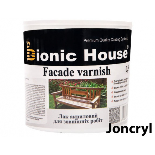 Лак водний для зовнішніх робіт Joncryl Bionic House напівматовий Білий - изображение 2 - интернет-магазин tricolor.com.ua