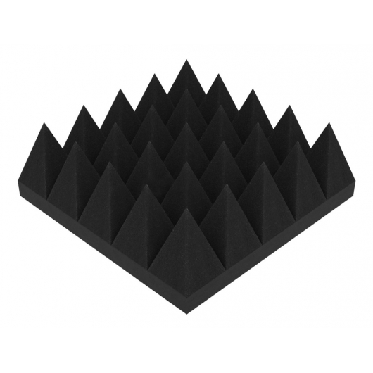 Акустична панель Піраміда 90 мм 25х25 см середня чорний графіт