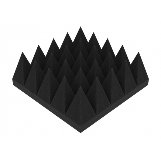 Акустична панель Піраміда 100 мм 25х25 см середня чорний графіт - интернет-магазин tricolor.com.ua