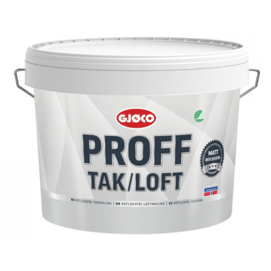 Фарба інтер'єрна Gjoco Proff Tak/Loft PVA для стелі матова біла