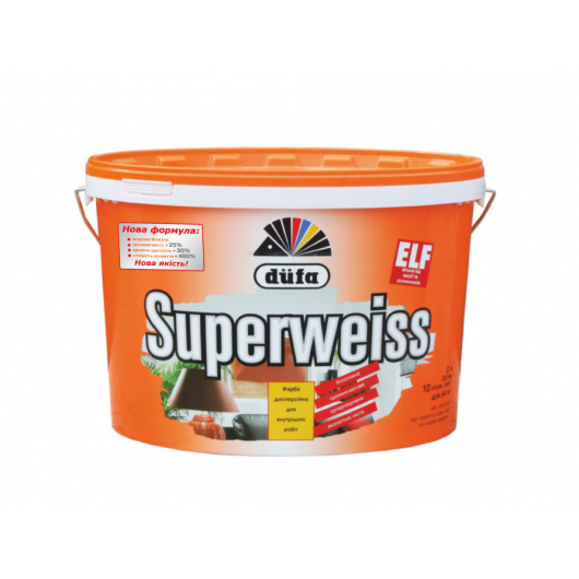Суперстійка вінілова фарба Superweiss D4 Dufa