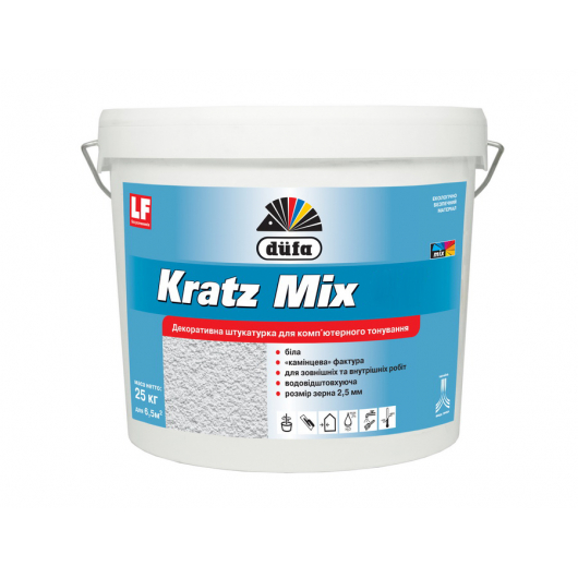 Штукатурка Kratz Mix 15 Dufa зерно 1,5 мм (белая)