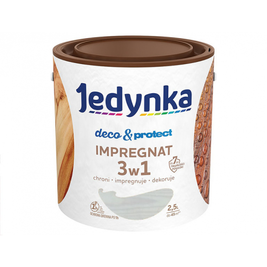 Просочення-антисепТік Jedynka Deco & Protect Impregnat 3 в 1 Арктичний білий - интернет-магазин tricolor.com.ua