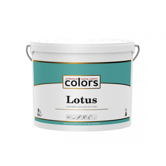 Латексна фарба для внутрішніх робіт Colors Lotus матова База А - интернет-магазин tricolor.com.ua