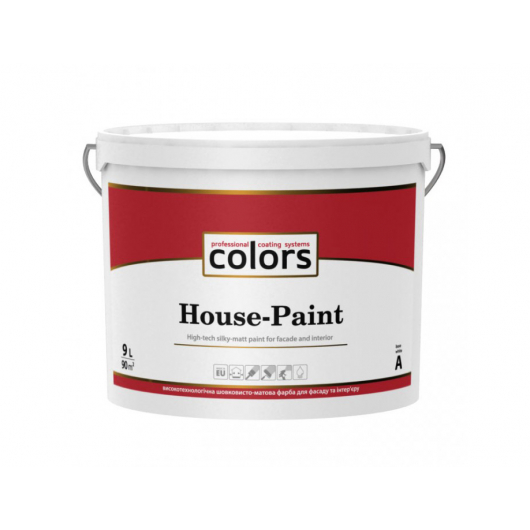 Високотехнологічна універсальна акрилатна напівматова фарба Colors House-Paint База А - интернет-магазин tricolor.com.ua