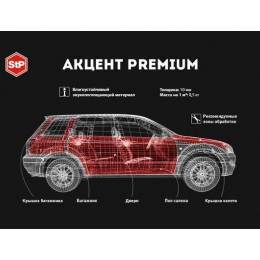 Звукопоглинальний матеріал StP Accent 10 Premium Акцент 10 Преміум 10мм 0,75м*1м - изображение 2 - интернет-магазин tricolor.com.ua