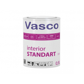 Водоразбавляемая акриловая матовая краска для интерьеров Vasco Interior Standart База C - интернет-магазин tricolor.com.ua
