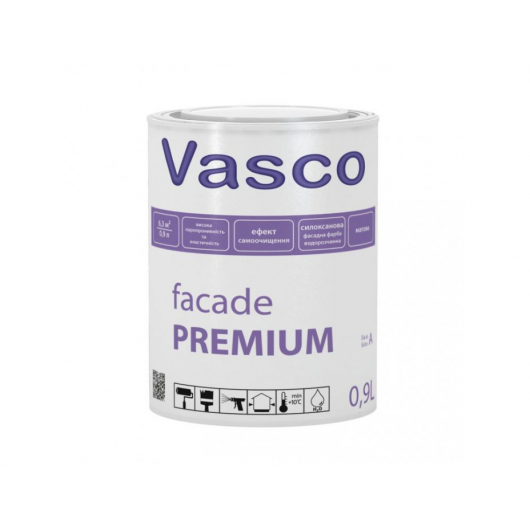 Матова силоксанова водорозчинна фасадна фарба Vasco Facade Premium База А - интернет-магазин tricolor.com.ua