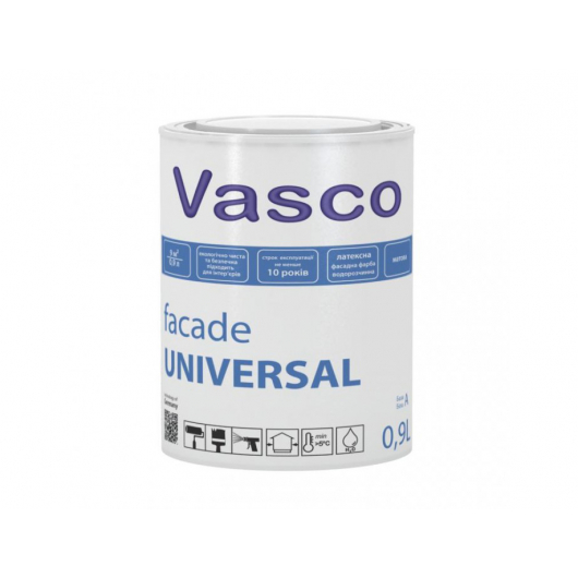 Атмосферостойкая латексная матовая фасадная краска Vasco Universal Facade База А - интернет-магазин tricolor.com.ua