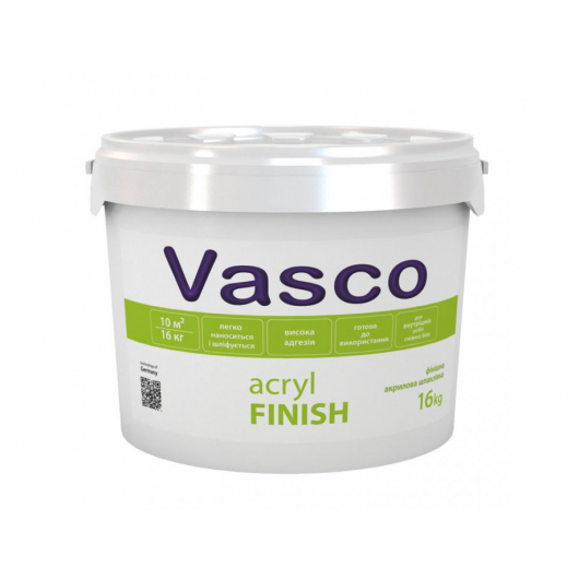 Готовая к использованию акриловая шпатлевка Vasco Acryl Finish, белая - изображение 2 - интернет-магазин tricolor.com.ua