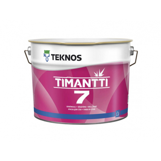 Водоразбавляемая дисперсионная акрилатная краска для стен и потолков Teknos Timantti 7 База1