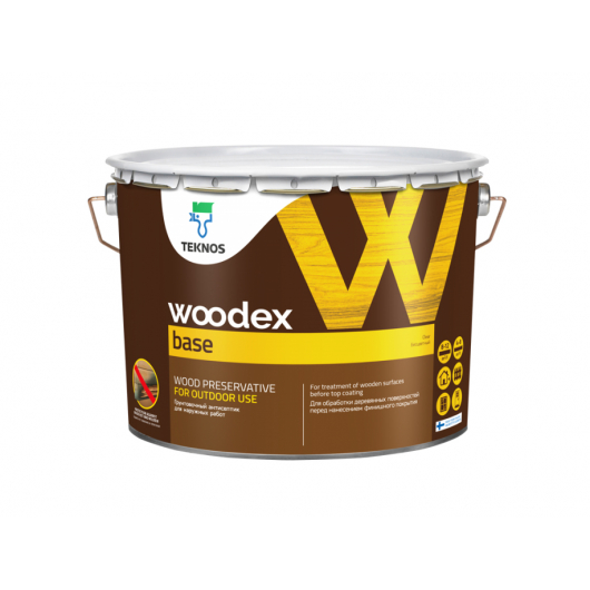 Органоразбавляемый грунтовочный антисептик для защиты древесины, содержащий масло Teknos Woodex Base