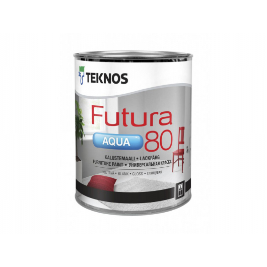 Уретано-алкидная водоразбавляемая краска для внутренних работ и мебели Teknos Futura Aqua 80 глянцевая, База3