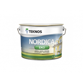 Водоразбавляемая акрилатная краска по дереву для наружных работ Teknos Nordica Eco глянцевая База1